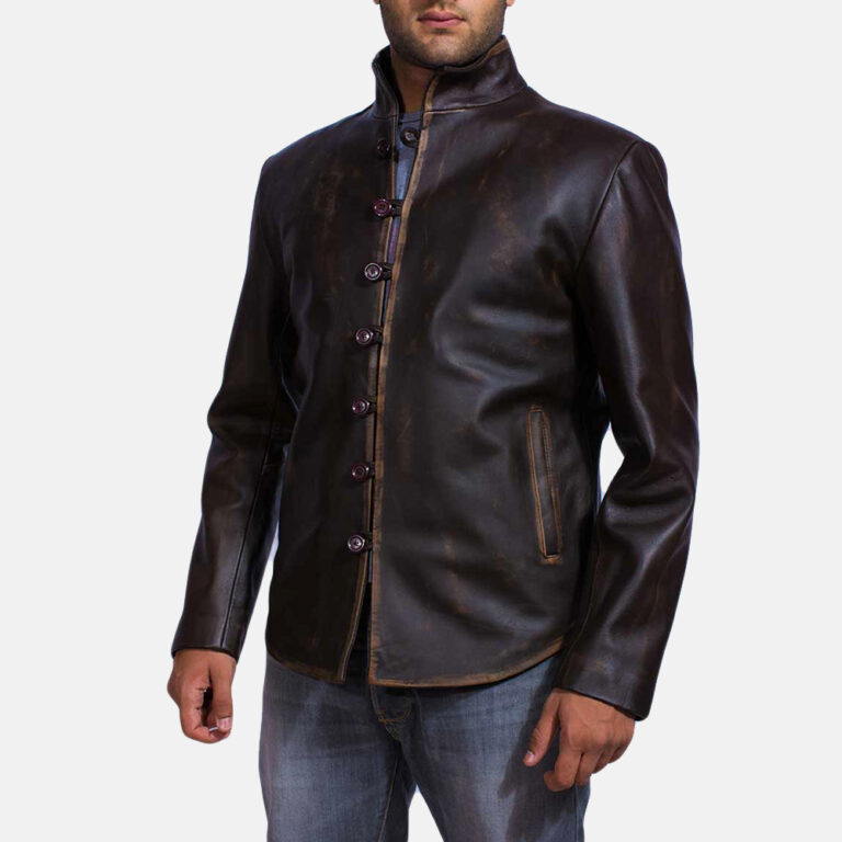 Mens Drakeshire Brown Leather Jacket 2-1491999302675